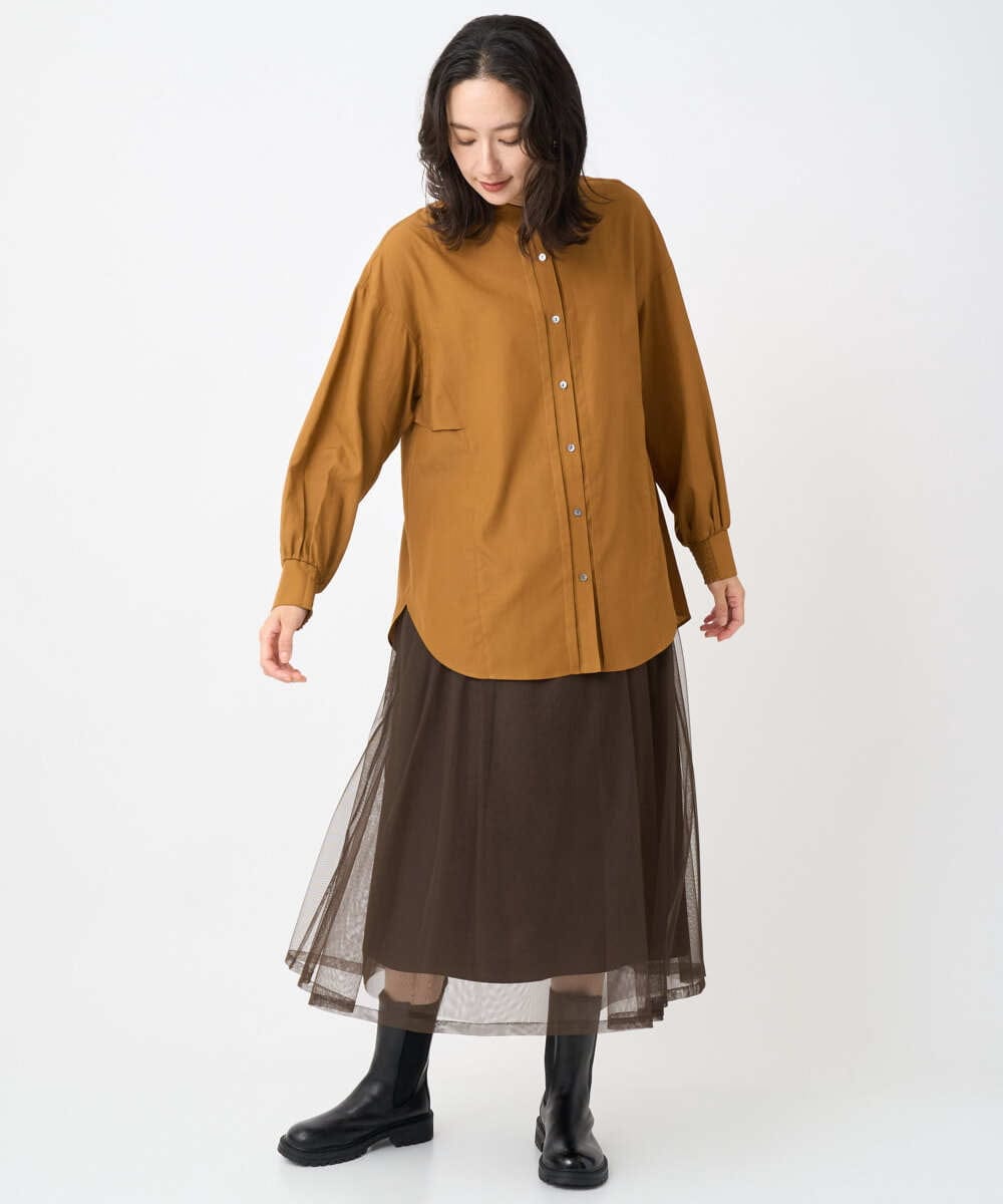 PZBJB45290 GEORGES RECH(ジョルジュ・レッシュ) フリルヨークバックタックブラウス ボルドー