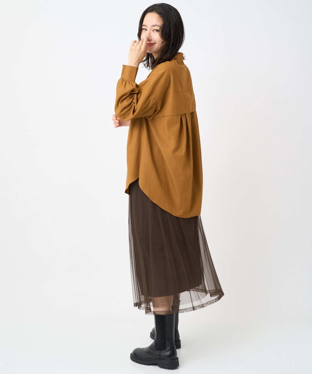 PZBJB45290 GEORGES RECH(ジョルジュ・レッシュ) フリルヨークバックタックブラウス ボルドー