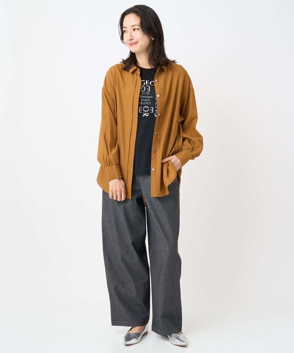 PZBJB45290 GEORGES RECH(ジョルジュ・レッシュ) フリルヨークバックタックブラウス ボルドー