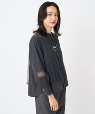 PZBJB46290 GEORGES RECH(ジョルジュ・レッシュ) シアーチュールレイヤードブラウス ブラック