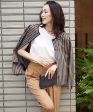 PZBJQ02350 GEORGES RECH(ジョルジュ・レッシュ) 【セットアップ対応】ストライプブラウス グリーン