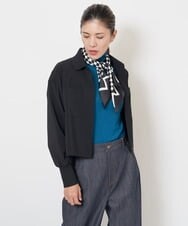 PZBJS03250 GEORGES RECH(ジョルジュ・レッシュ) [接触冷感]クロップドストレッチシャツブラウス ライトグレー
