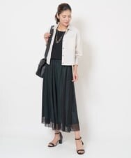 PZBJS03250 GEORGES RECH(ジョルジュ・レッシュ) [接触冷感]クロップドストレッチシャツブラウス ライトグレー