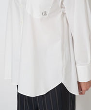 PZBJS18230 GEORGES RECH(ジョルジュ・レッシュ) ストレッチポプリンロゴ刺繍シャツ ホワイト