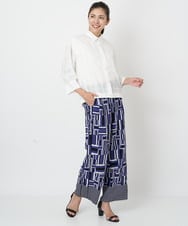 PZBJT34330 GEORGES RECH(ジョルジュ・レッシュ) [接触冷感/速乾]シアーチェック7分袖スラブシャツ ブラック