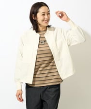 PZBJV05290 GEORGES RECH(ジョルジュ・レッシュ) [接触冷感]パッチポケットタフタシャツブラウス アイボリー