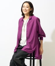 PZBJV08290 GEORGES RECH(ジョルジュ・レッシュ) スパンキーブロードバックプリーツシャツ ライトグレー