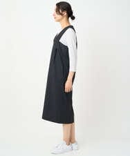 PZEAE58390 GEORGES RECH(ジョルジュ・レッシュ) ストライプVネックジャンパースカート ダークグレー