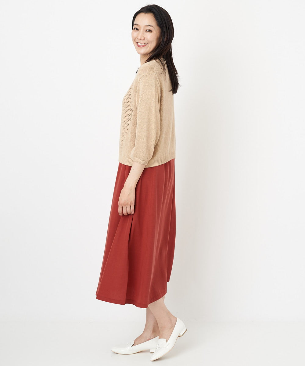 PZEGS22390 GEORGES RECH(ジョルジュ・レッシュ)  [2点セット]ニット＆ノースリーブワンピース ベージュ