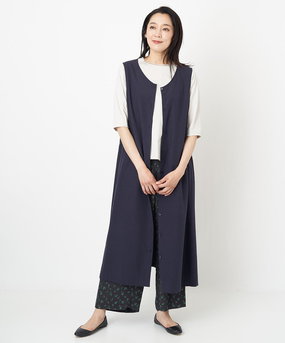 PZEGS22390 GEORGES RECH(ジョルジュ・レッシュ)  [2点セット]ニット＆ノースリーブワンピース ベージュ