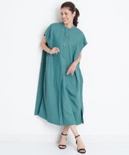 PZEGS35390 GEORGES RECH(ジョルジュ・レッシュ)  [日本製]BIGシルエットドレープワンピース グリーン