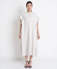 PZEGS35390 GEORGES RECH(ジョルジュ・レッシュ)  [日本製]BIGシルエットドレープワンピース ライトグレー