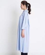 PZEGS36430 GEORGES RECH(ジョルジュ・レッシュ)  [日本製]2WAYスリーブストライプシャツワンピース ライトブルー