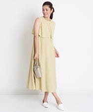 PZEGS37390 GEORGES RECH(ジョルジュ・レッシュ)  [日本製]オーバーヨークワンピース イエロー