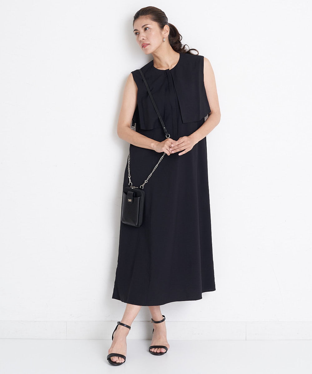 PZEGS37390 GEORGES RECH(ジョルジュ・レッシュ)  [日本製]オーバーヨークワンピース イエロー