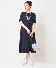PZEHA55450 GEORGES RECH(ジョルジュ・レッシュ) [接触冷感/吸汗速乾]サッカーシャドーギンガムワンピース ネイビー