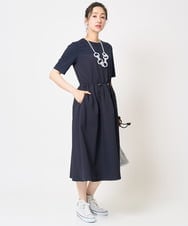 PZEHA55450 GEORGES RECH(ジョルジュ・レッシュ) [接触冷感/吸汗速乾]サッカーシャドーギンガムワンピース ライトグレー