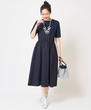 PZEHA55450 GEORGES RECH(ジョルジュ・レッシュ) [接触冷感/吸汗速乾]サッカーシャドーギンガムワンピース ライトグレー