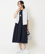 PZEHA55450 GEORGES RECH(ジョルジュ・レッシュ) [接触冷感/吸水速乾]サッカーシャドーギンガムワンピース ライトグレー