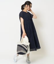 PZEHA56390 GEORGES RECH(ジョルジュ・レッシュ) コットンエンブロイダリーワンピース ネイビー
