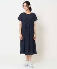 PZEHA56390 GEORGES RECH(ジョルジュ・レッシュ) コットンエンブロイダリーワンピース ネイビー