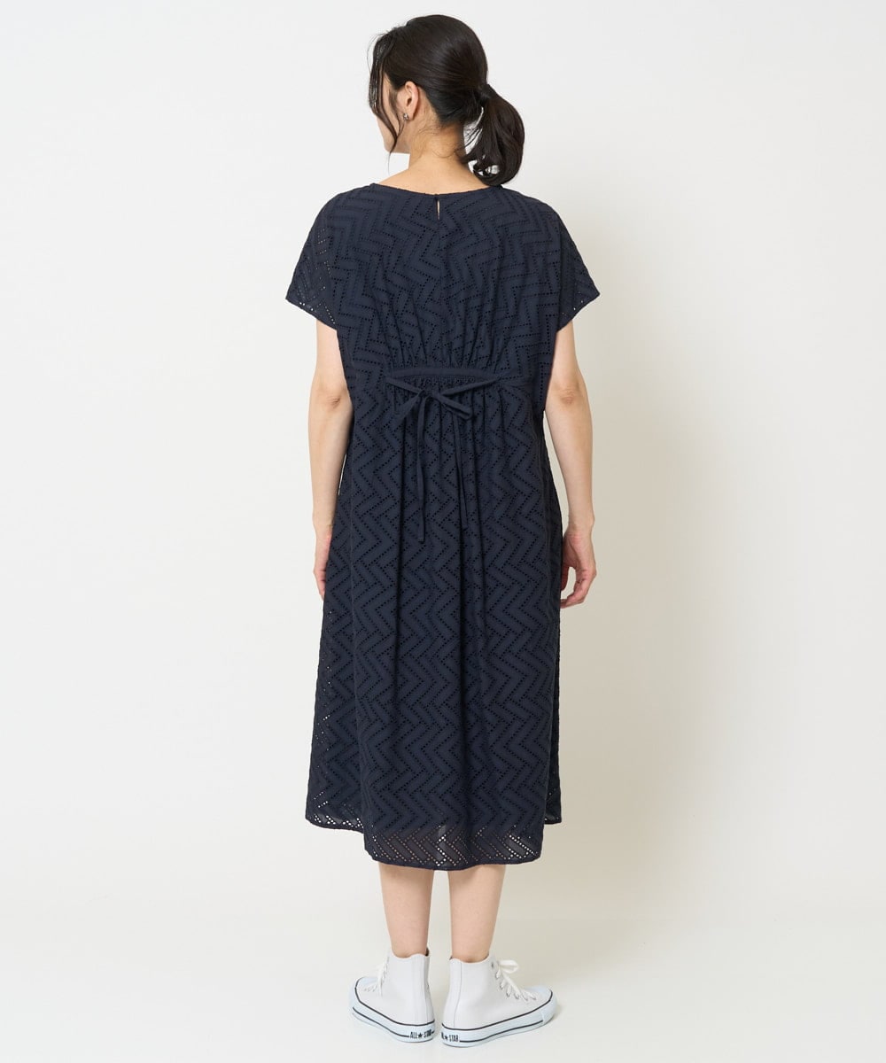 PZEHA56390 GEORGES RECH(ジョルジュ・レッシュ) コットンエンブロイダリーワンピース ネイビー