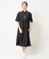 PZEHB05390 GEORGES RECH(ジョルジュ・レッシュ) [撥水加工]撥水タフタシャツワンピース ダークグレー