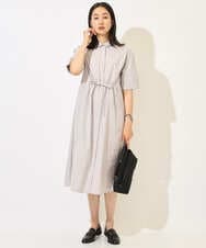 PZEHB05390 GEORGES RECH(ジョルジュ・レッシュ) [撥水加工]撥水タフタシャツワンピース ダークグレー