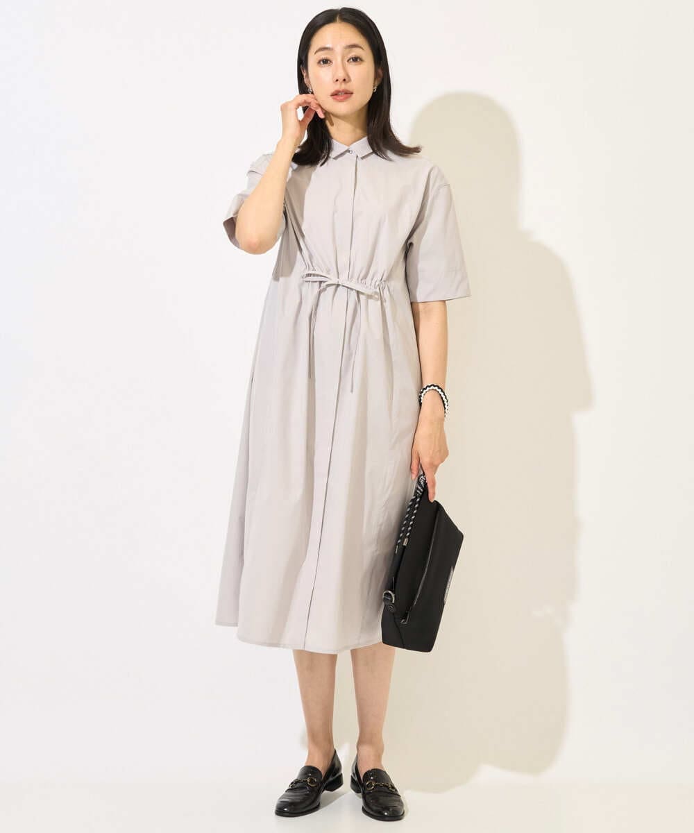PZEHB05390 GEORGES RECH(ジョルジュ・レッシュ) [撥水加工]撥水タフタシャツワンピース ダークグレー