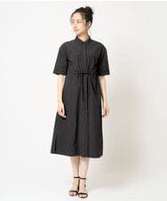 PZEHB05390 GEORGES RECH(ジョルジュ・レッシュ) [撥水加工]撥水タフタシャツワンピース ダークグレー