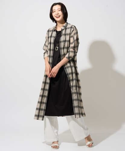 PZEHE63430 GEORGES RECH シアーチェックレイヤードワンピース