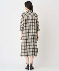 PZEHE63430 GEORGES RECH(ジョルジュ・レッシュ) シアーチェックレイヤードワンピース アイボリー系