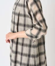 PZEHE63430 GEORGES RECH(ジョルジュ・レッシュ) シアーチェックレイヤードワンピース アイボリー系