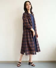 PZEHE63430 GEORGES RECH(ジョルジュ・レッシュ) シアーチェックレイヤードワンピース アイボリー系