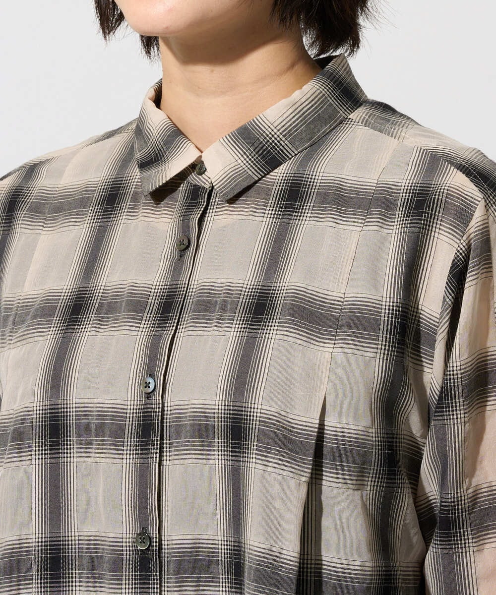 PZEHE63430 GEORGES RECH(ジョルジュ・レッシュ) シアーチェックレイヤードワンピース アイボリー
