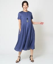 PZEHW05390 GEORGES RECH(ジョルジュ・レッシュ) シアーカールマイヤーワンピース ブルー