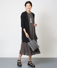 PZEHW05390 GEORGES RECH(ジョルジュ・レッシュ) シアーカールマイヤーワンピース ブルー