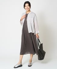 PZEHW05390 GEORGES RECH(ジョルジュ・レッシュ) シアーカールマイヤーワンピース ブルー