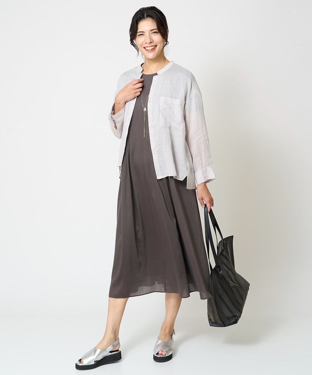PZEHW05390 GEORGES RECH(ジョルジュ・レッシュ) シアーカールマイヤーワンピース ブルー