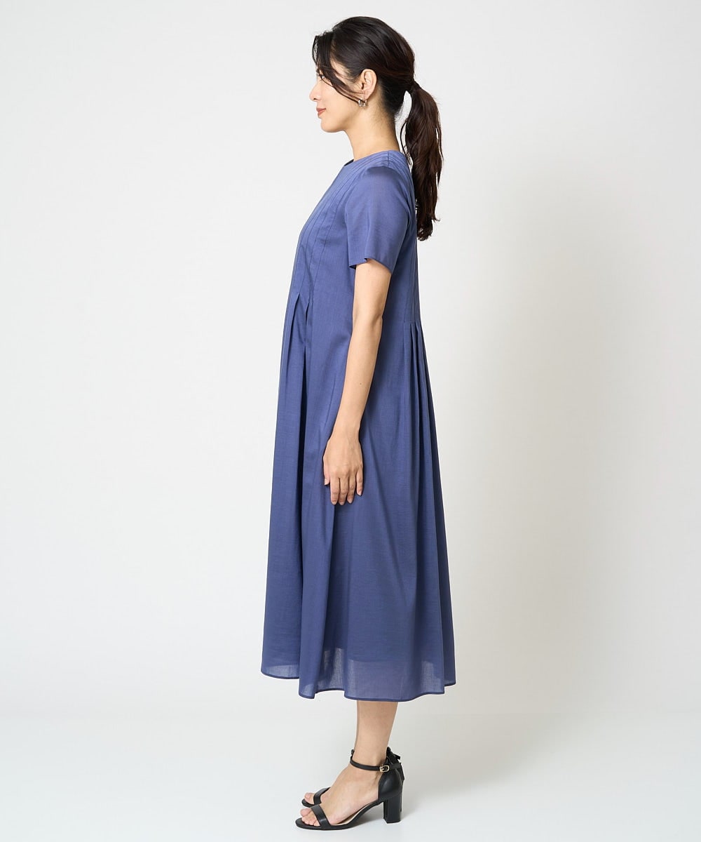 PZEHW05390 GEORGES RECH(ジョルジュ・レッシュ) シアーカールマイヤーワンピース ブルー