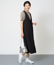 PZEHW17390 GEORGES RECH(ジョルジュ・レッシュ) [2点セット]ジャンパースカート×ボーダーカットソー ブラック系