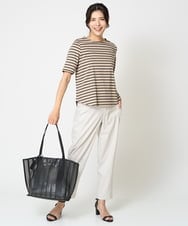 PZEHW17390 GEORGES RECH(ジョルジュ・レッシュ) [2点セット]ジャンパースカート×ボーダーカットソー ブラック系