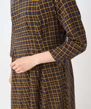 PZEJB41490 GEORGES RECH(ジョルジュ・レッシュ) Aラインオパールチェックワンピース オレンジ