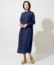 PZEJF08390 GEORGES RECH(ジョルジュ・レッシュ) デニムロングシャツワンピース ネイビー