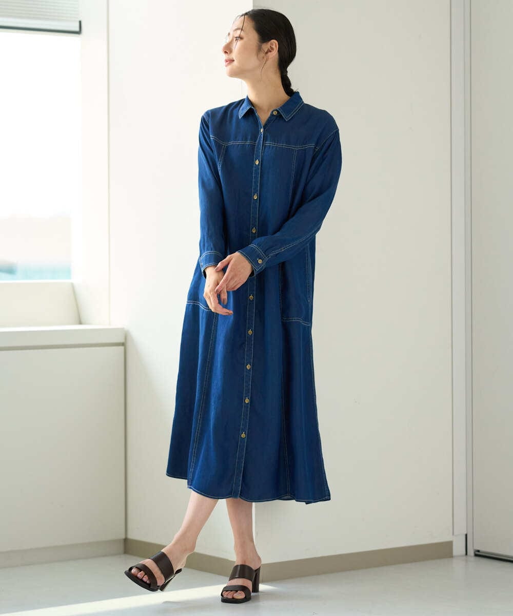 PZEJF08390 GEORGES RECH デニムロングシャツワンピース