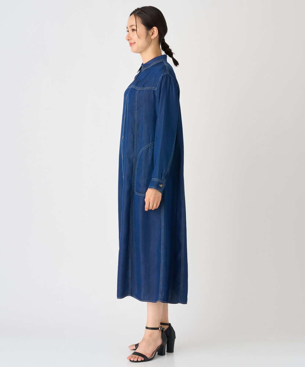PZEJF08390 GEORGES RECH(ジョルジュ・レッシュ) デニムロングシャツワンピース グレー