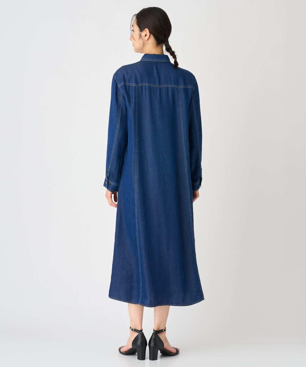 PZEJF08390 GEORGES RECH(ジョルジュ・レッシュ) デニムロングシャツワンピース グレー