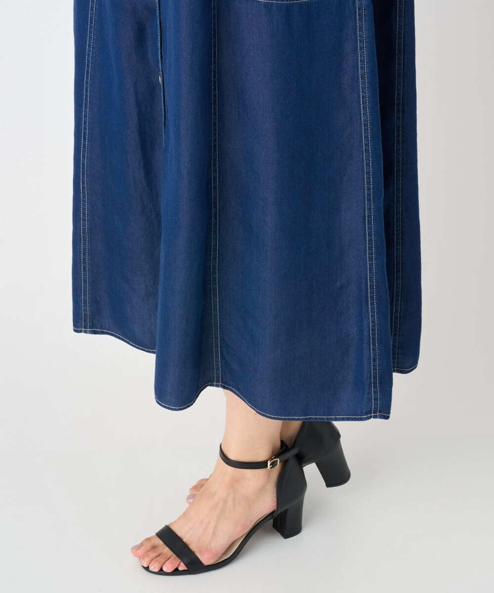 PZEJF08390 GEORGES RECH(ジョルジュ・レッシュ) デニムロングシャツワンピース グレー