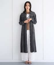 PZEJF08390 GEORGES RECH(ジョルジュ・レッシュ) デニムロングシャツワンピース グレー