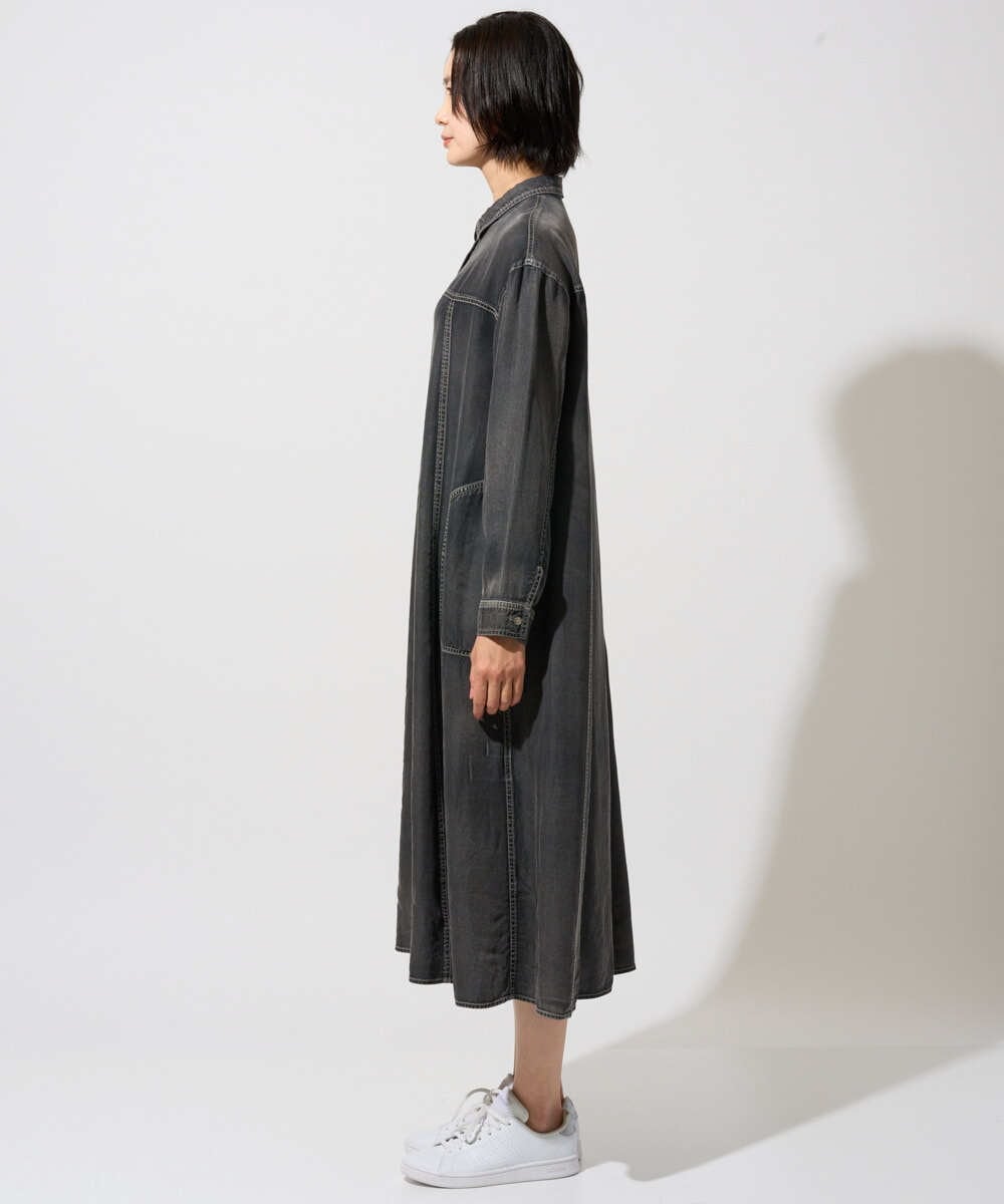 PZEJF08390 GEORGES RECH(ジョルジュ・レッシュ) デニムロングシャツワンピース グレー